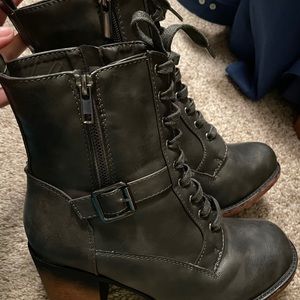 Celebrity Pink Lace Up Boots